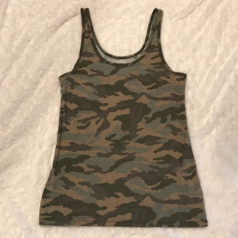 4/$15 camo scoop neck tank